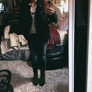 Zara black wool navy jacket sz. Small